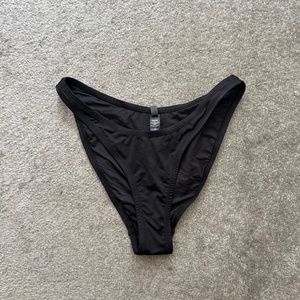 Skims Signature Swim Cheeky Tanga Bottoms Onyx